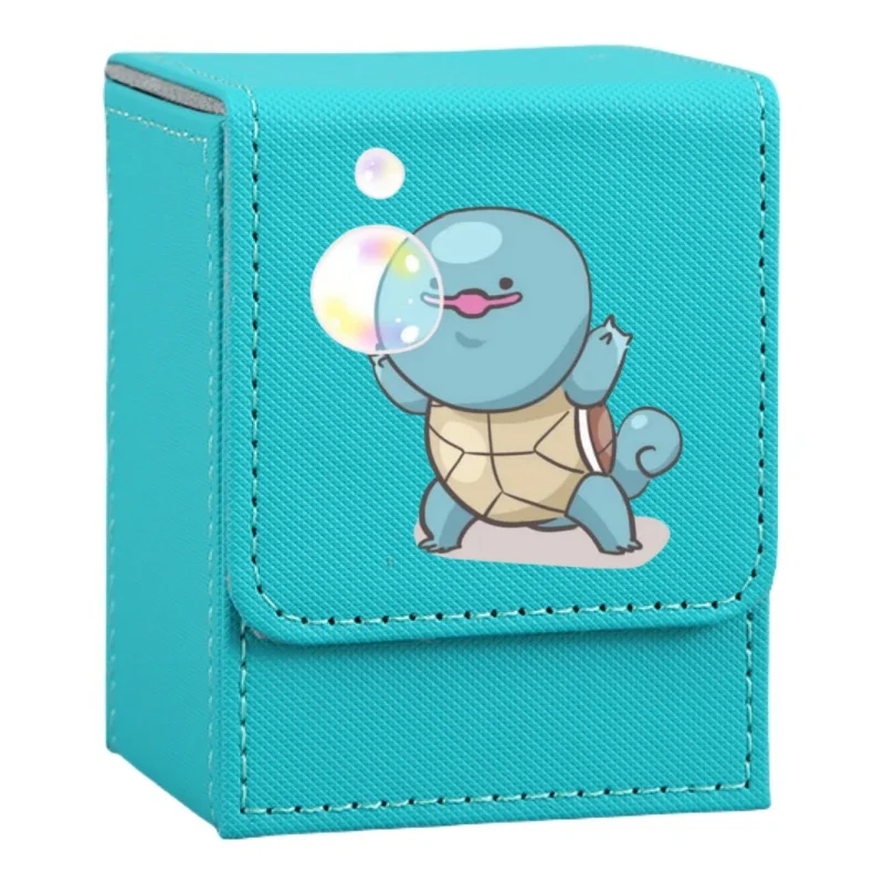 Anime charizard caso de cartão charmander bulbasaur hvysaur squirtle ptcg diy figuras de brinquedo ação couro jogo coleção caixa armazenamento