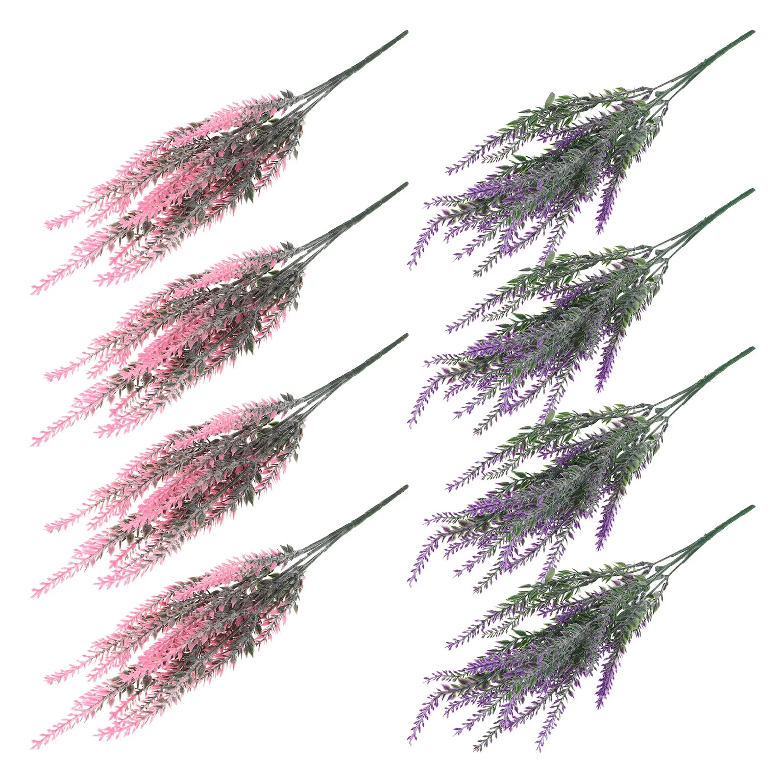 

8Pcs Faux Lavender Flowers Outdoor Artificial Plants for Garden Wedding Event Decor Purple Floral Bouquet Centerpiece No Water