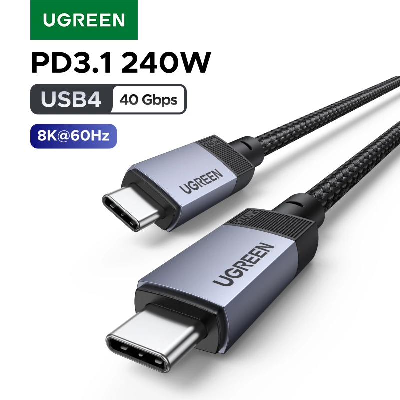 

[40Gbps USB4] UGREEN Full Function USB C Cable PD3.1 240W Fast Charging Cable 8K60Hz for Monitor Laptop MacBook iPhone17 Samsung