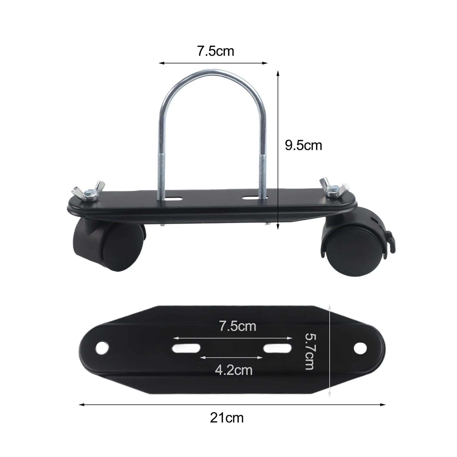 Electric Heater Mobile Pulley Bracket Stand 2x Pack with 360 Degree Rotating Casters Carbon Steel Frame for Reliable Mobility