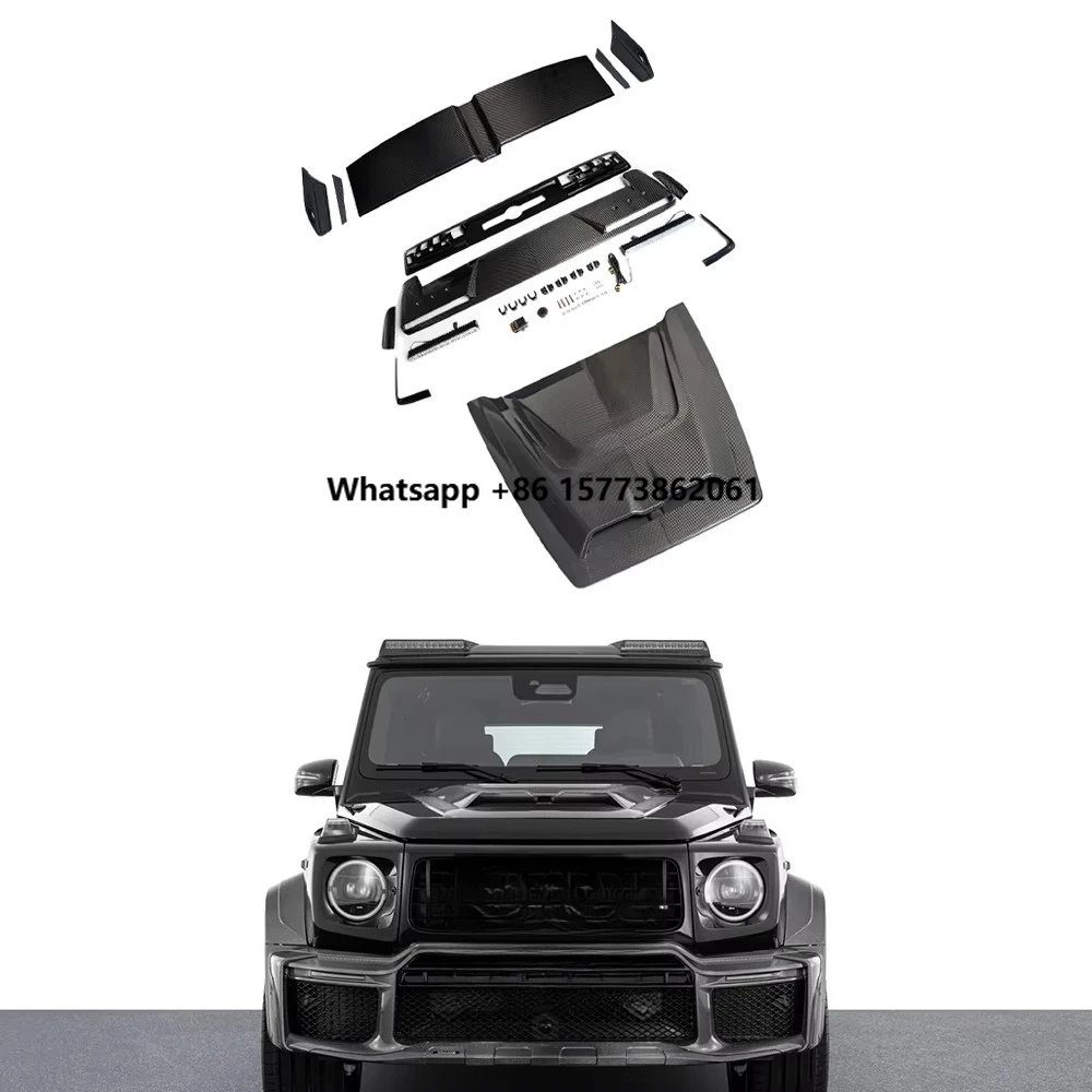 2025 G Class W465 Bodykit Front Roof Spoiler Lights Hood Rear Wing W465 G63 G500 G450D Dry Carbon Hood Scoop Front Light
