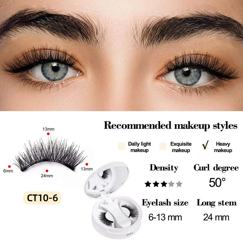Fluffy Faux Mink Reusable Magnetic Eyelashes Set with Easy Application Magnetic Tweezers Natural Look False Eyelashes