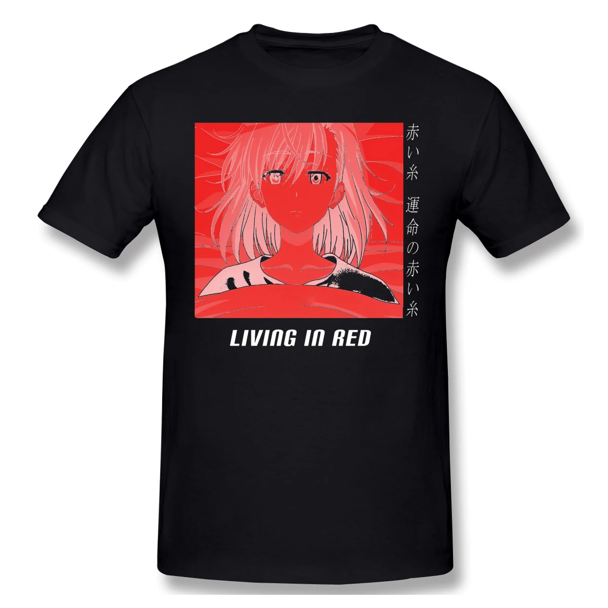 LIVING IN RED Print Cotton Funny A Certain Scientific Railgun Espers Mikoto Misaka Anime Fashion Streetwear T-shirt