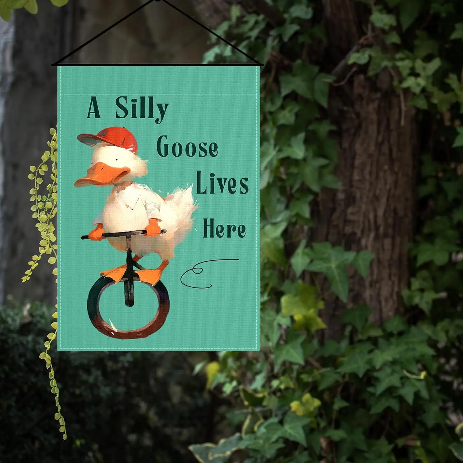 Silly Goose Garden Flag, Funny Garden Flags 12x18inches Double-Sided, Silly Goose Birthday Decor/Baby Shower, Outdoor Garden hhz