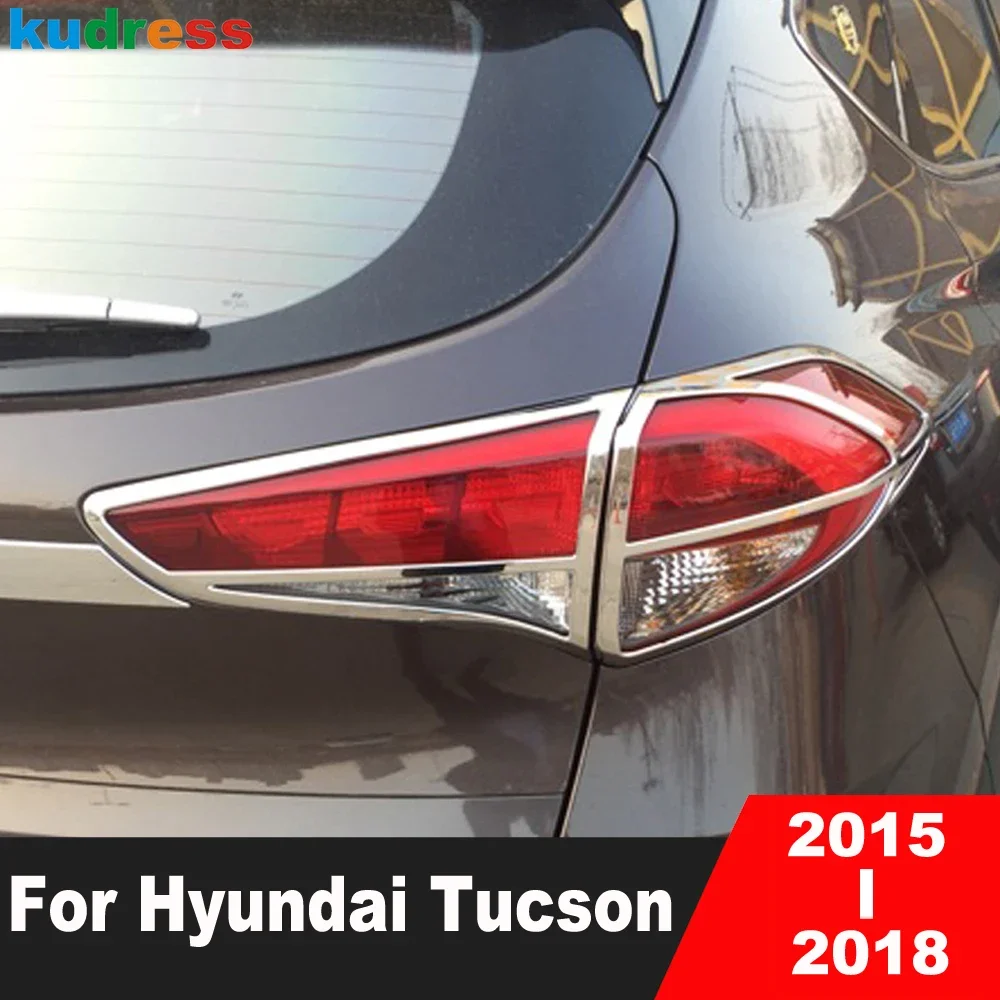 

Car Rear Tail Light Lamp Cover Trim For Hyundai Tucson 2015 2016 2017 2018 Chrome Taillight Taillamp Frame Trims Accessories