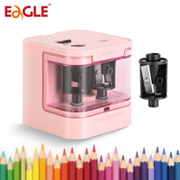 EAGLE Electric Pencil Sharpener Dual Holes Auto Stop USB/Battery Dual Power Fast Quiet Safe for Kids School Office Art Supplies