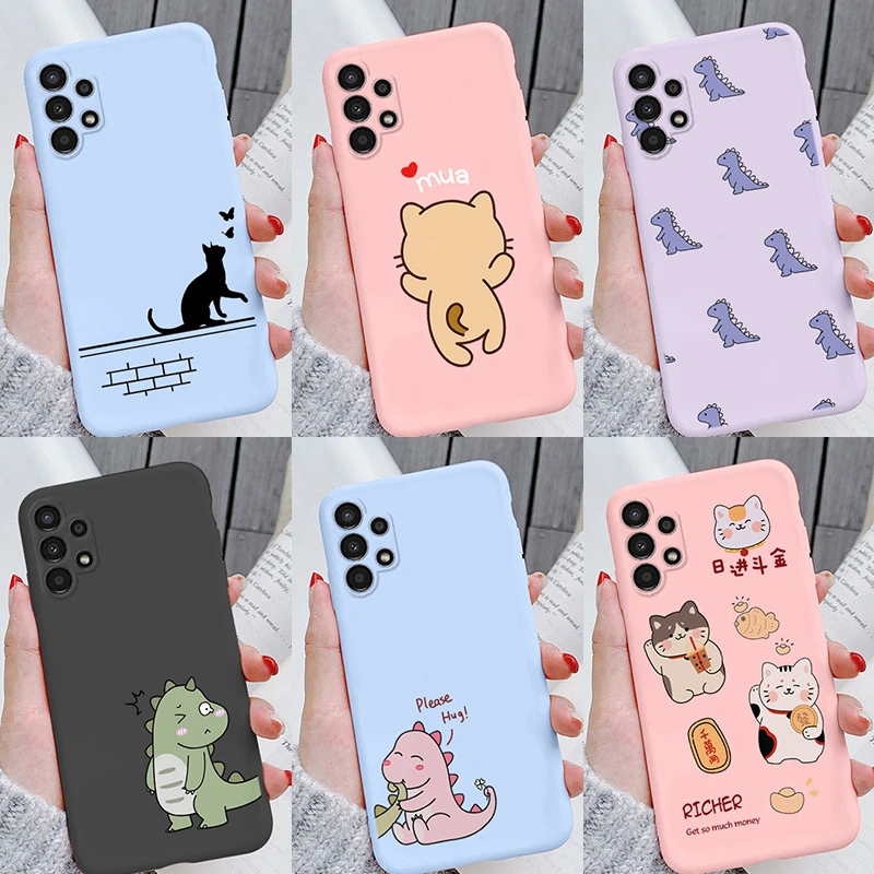 For Samsung Galaxy A13 5G A 13 4G Case Cute Cat Cartoon Animal Couple Soft Silicone Phone Cove For Samsung A13 Fundas Bumper