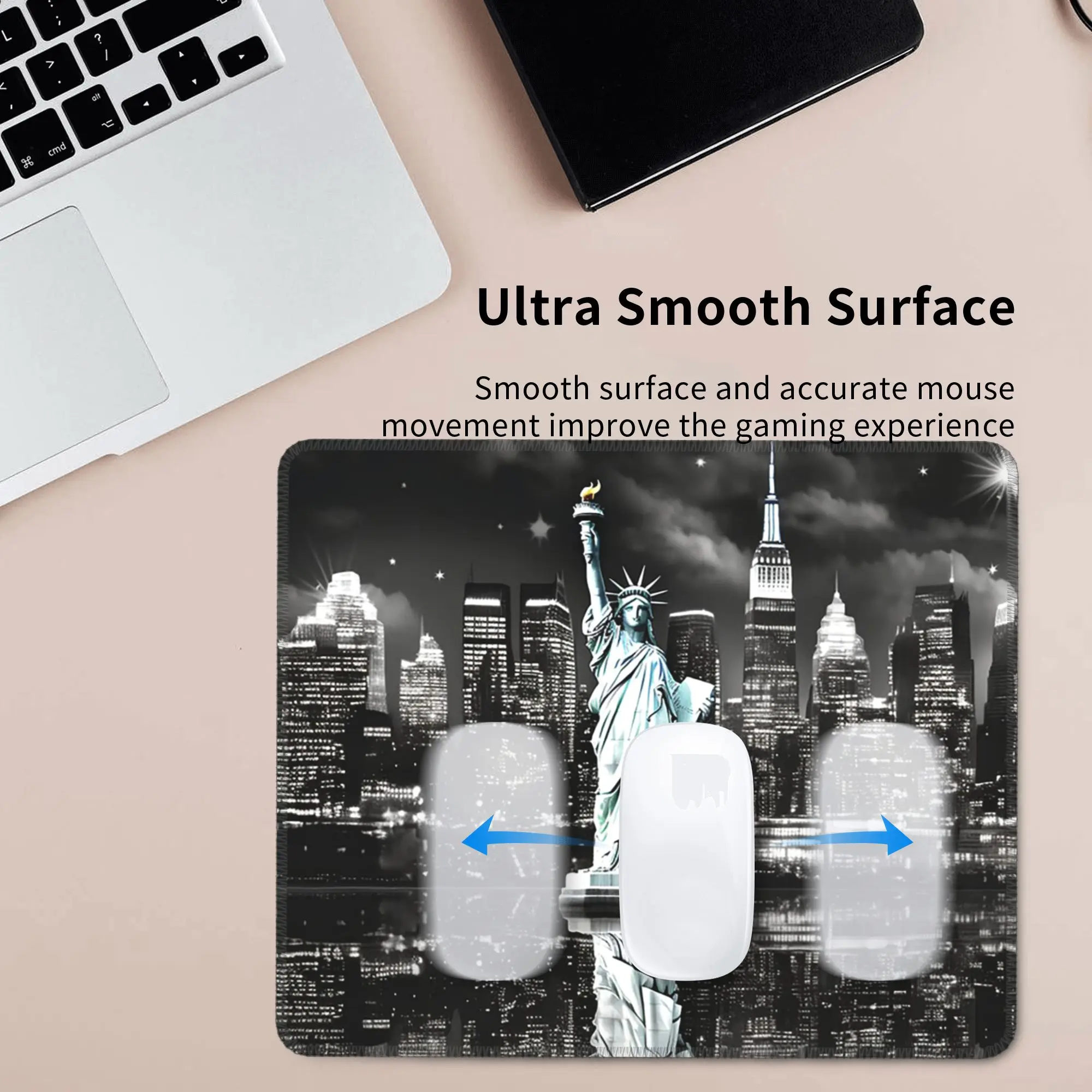 The Statue Of Liberty And Night View Of New York Mouse Pad Computer Keyboard Mouse Mat Gaming Laptop Desk Mat Office Table Mats