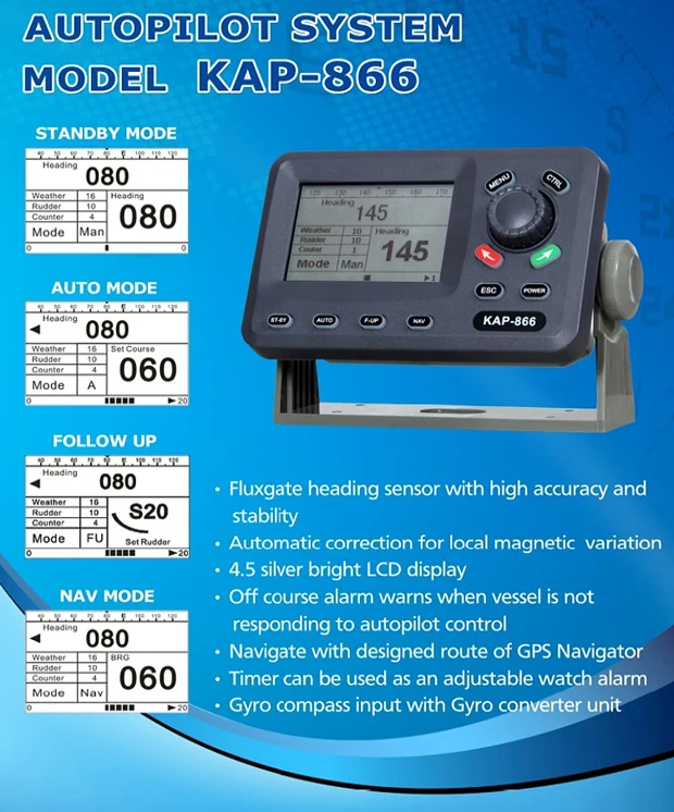 Hochwertiger KAP-866 Marine-Autopilot für Fischerboote