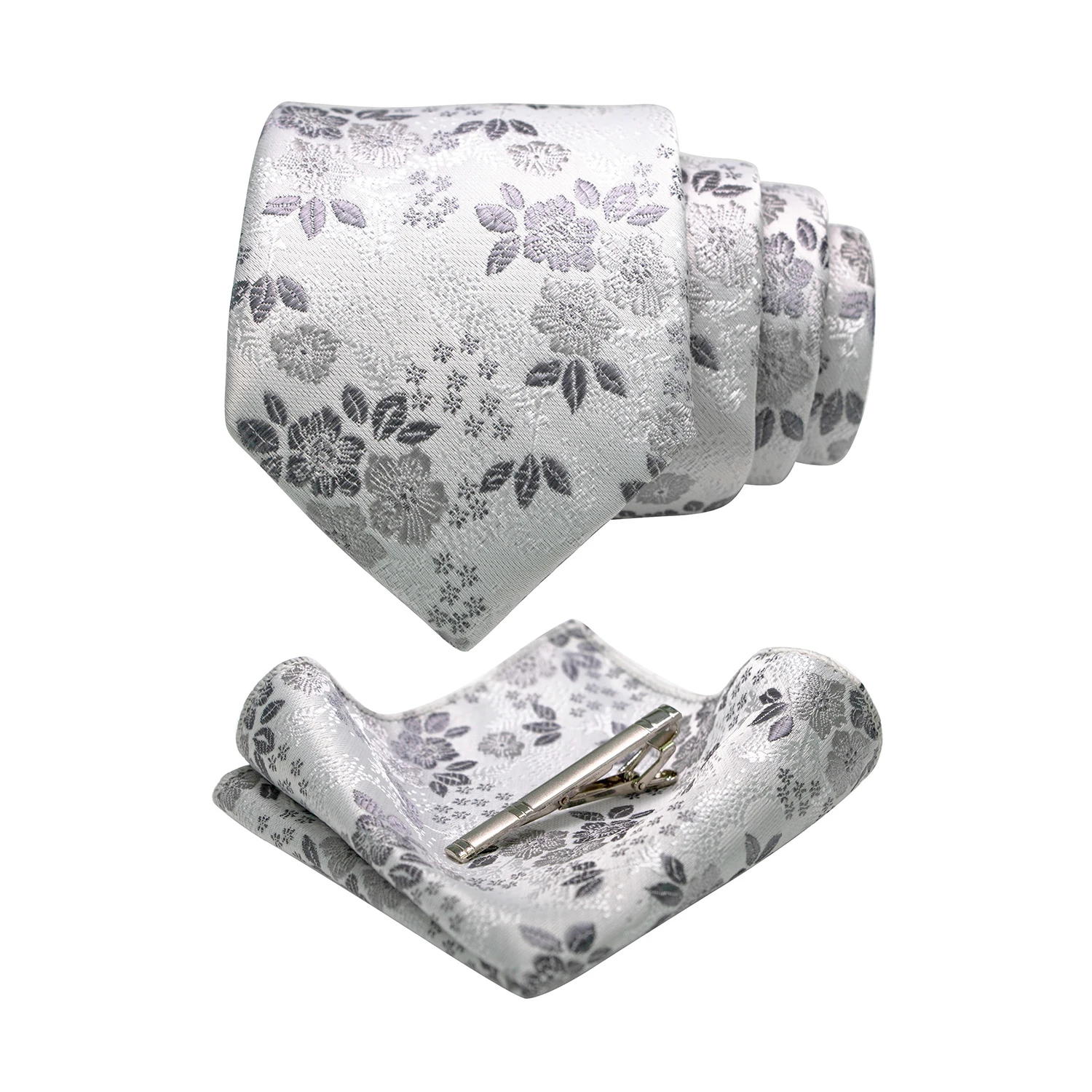 JEMYGINS Floral Seide Männer Krawatte Einstecktuch Krawatte Clip Sets Hochzeit Party Krawatte Männer Zubehör Hohe Qualität Gravata – Detail 15