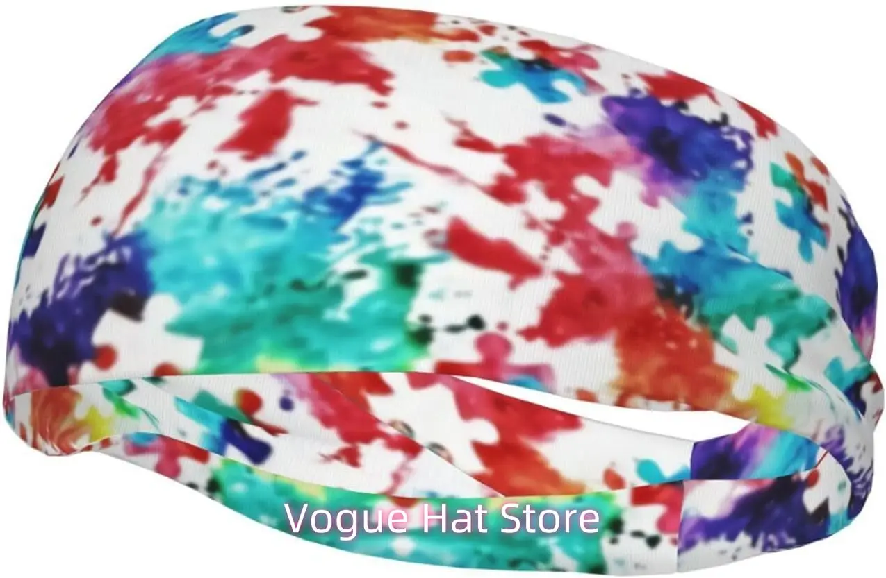 

Autism-4a Wide Headbands,Fashion Hair Bands Yoga Running Sports Workout Gym Stretchy Turbans for Women Men