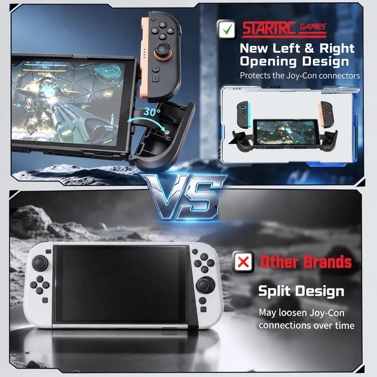 Mecha Armor Grip Case for Nintendo Switch 2 Protective Cover with Ergonomic Grip Openable Gaming Grip Dock Compatible Accessory