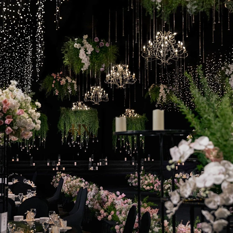 عالية الجودة تصميم كريستال أضواء الثريا الديكور متجر فيلا قاعة الزفاف الاكريليك الحديثة قلادة LED مصباح #2