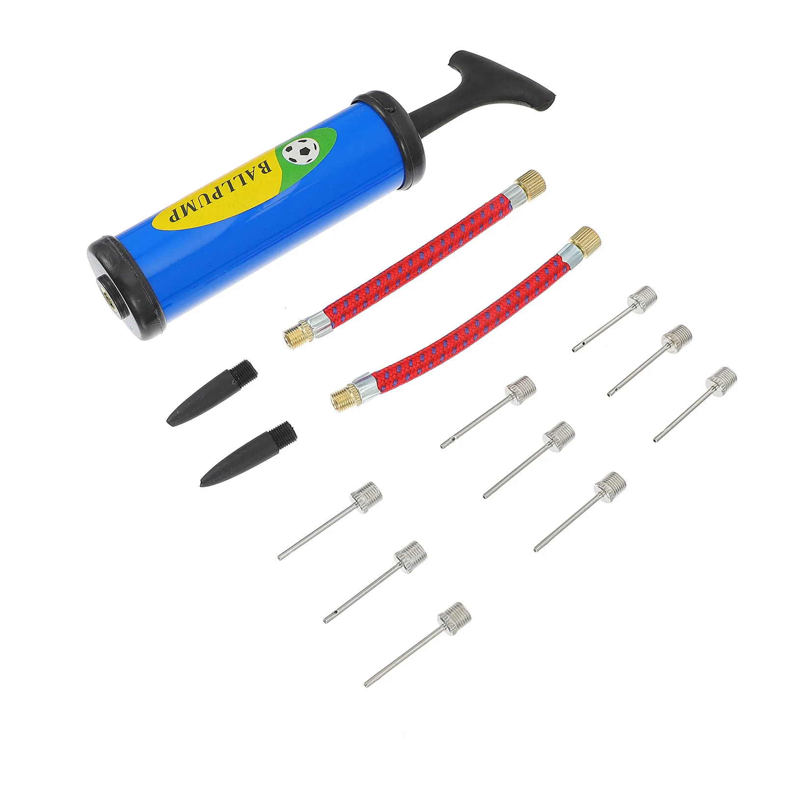 1Set Sturdy Lightweight Manual Inflator Kit for Sports Balls Portable Mini Balls Pump Set Includes Adapters for Football