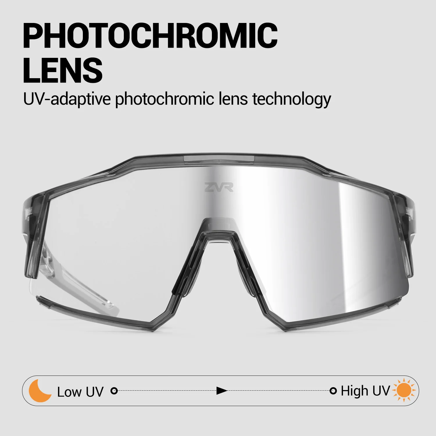 نظارات شمسية ZVR فوتوكروميك لركوب الدراجات، نظارات احترافية لركوب الدراجات على الطرق للرجال، نظارات رملية مقاومة للرياح، نظارات للدراجة