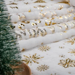 Rabbit Fur Embroidery Gilded Velvet Fabric Snowflake Christmas Tree Skirt Decoration Fabric Creative Dress Cloak DIY Sew Fabrics