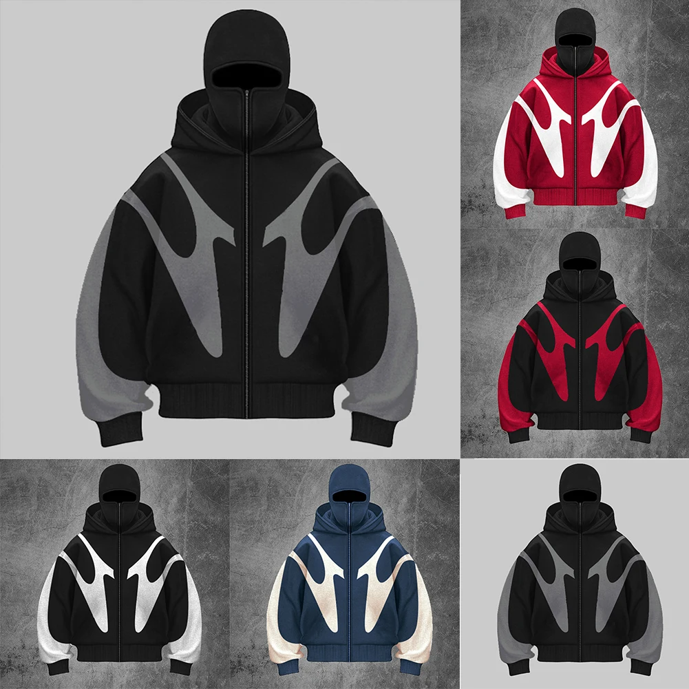 Casual Daily Wear Vacation Outfits Contrast Color Hoodie Personality Hoodie Men Women Hoodie Regular Length Hoodie