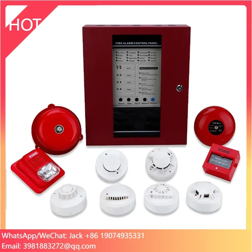 

Fire Alarm Control Panel Fire Fighting Fire Detection System High Quality 4 Zone Conventional SR-P01-4 220VAC