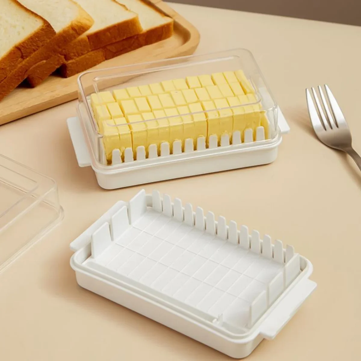 Storage Box With Lid Rectangular Cheese Slices Butter Box Cheese Cutting Crisper Refrigerated Storage Butter Box