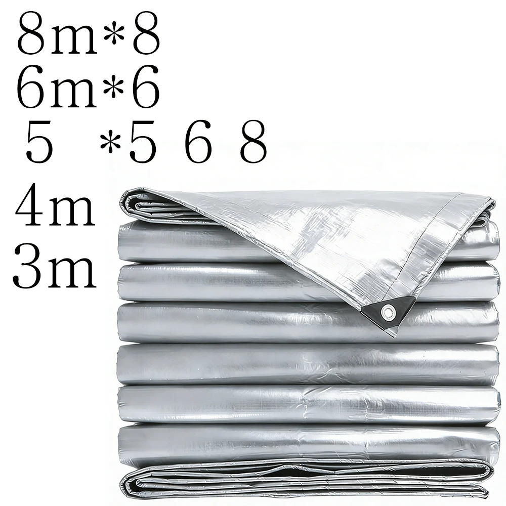 

Large Tarpaulin 3mx 6 4x4 5 5*5 6x6 8*8 Waterproof Tarp Custom Thick Camping Silver Canopy Rain Shade Tent Cover Awning Outdoor