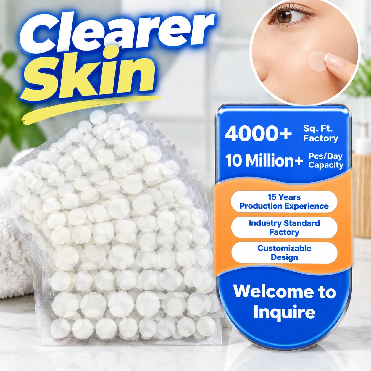 Hydrocolloid Acne Pimple Patch Round Cover Shield Disposable Day Night Use Blemish Patch TikTok Trend