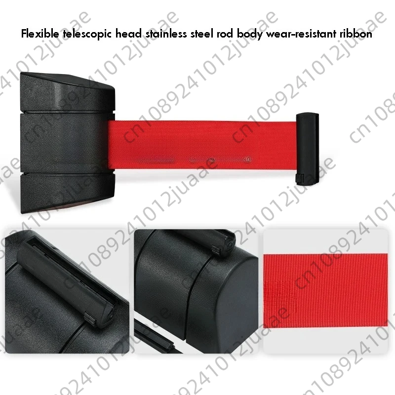 5m 10m Wall Mounted Bollard Barriers Plastic Retractable Belt With Magnet Fence Guardrail Warning Tape