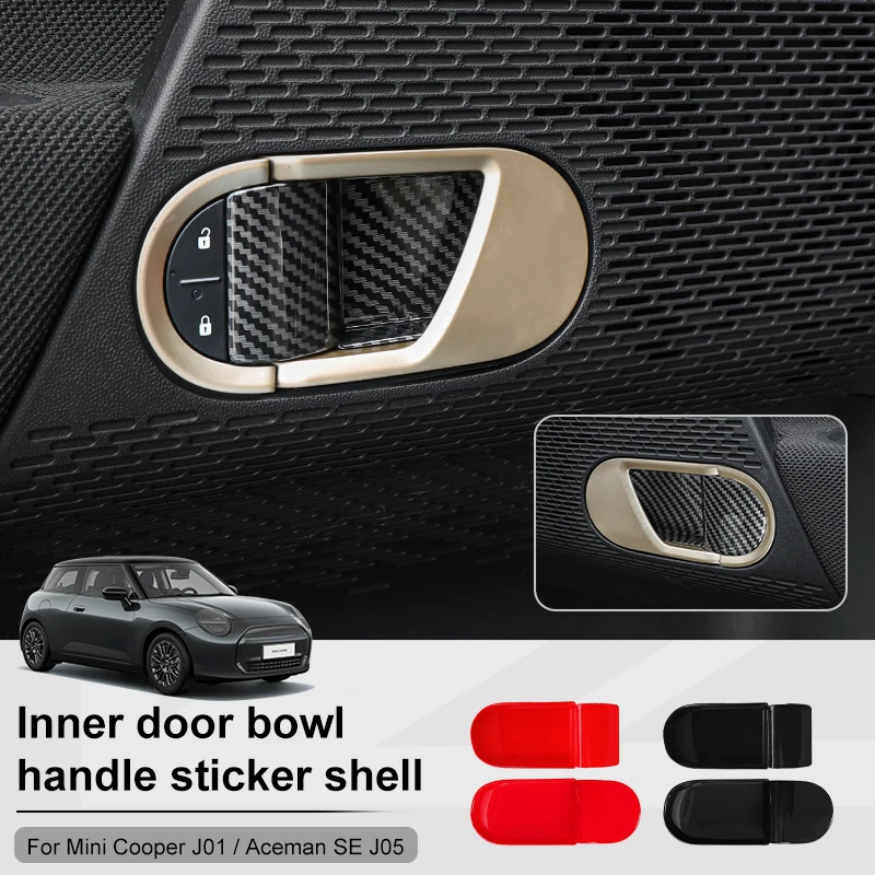 Car Inner Door Handle Bowl Cover Trim Decoration Shell For Mini Electric Cooper E/SE J01 EV Aceman J05 Car Interior Accessories
