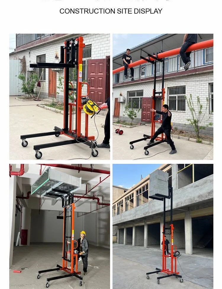 المبيعات الساخنة 220 فولت مصعد الطوب الكهربائي المحمول، مصعد تركيب خط أنابيب الحريق، مصعد خط أنابيب التهوية