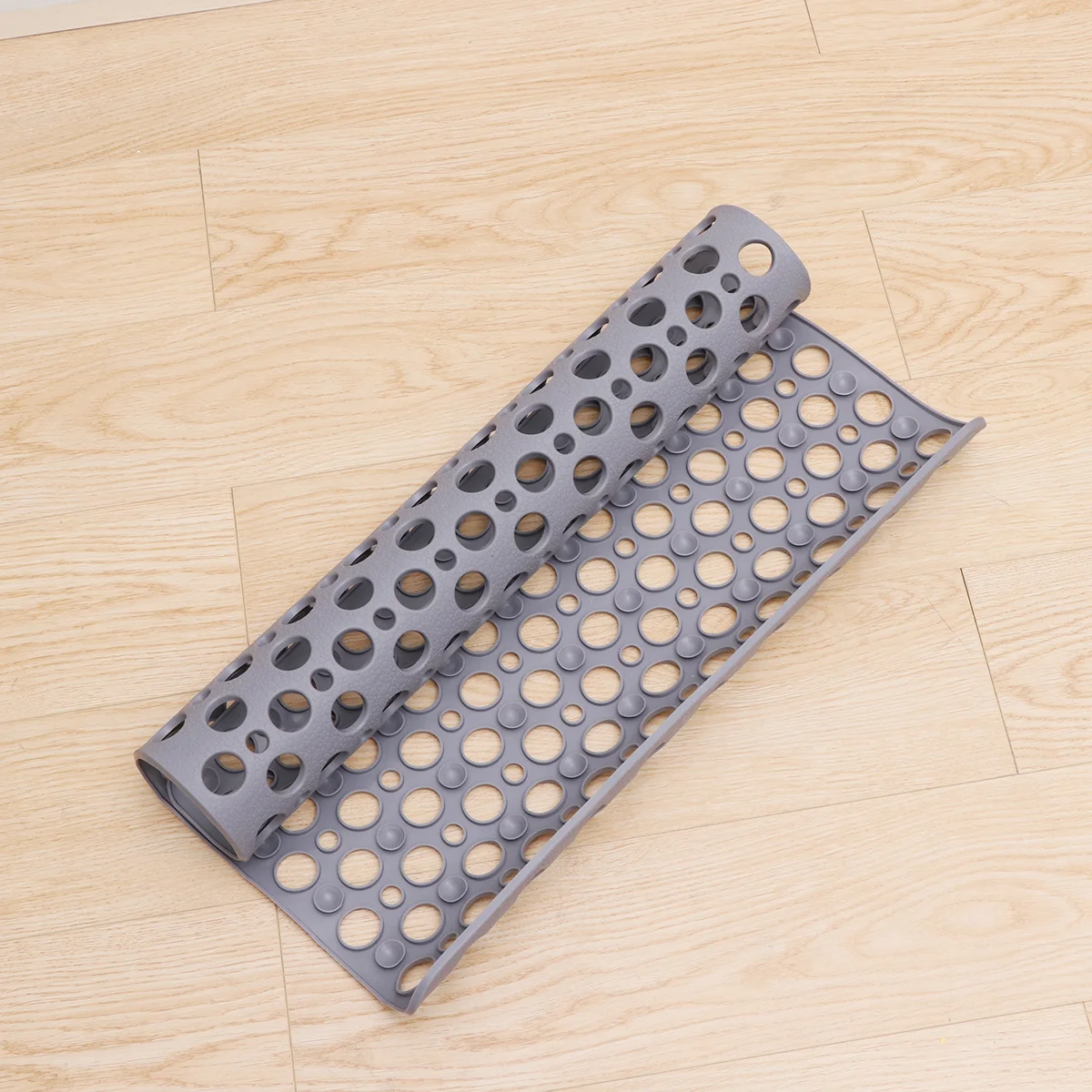 

1Pcs Hollow Suction Cup Bathroom Floor Mat Non-Slip Shower Foot Pad Bath Carpet Grey 53x53cm Home Hotel Bathroom Floor Mat