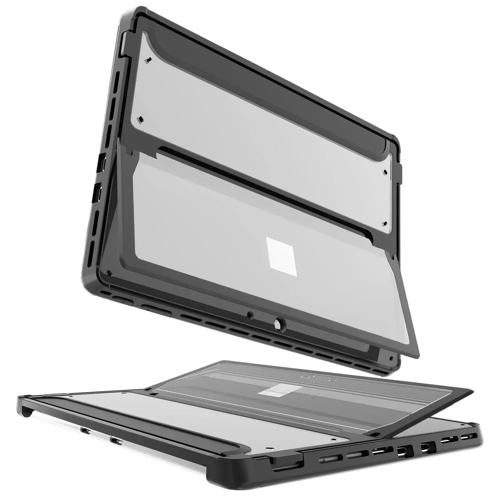 Étui de protection pour Microsoft Surface Pro 9, tout-en-un, coque rigide en TPU, antichoc, transparente, robuste, support de tablette, coque arrière