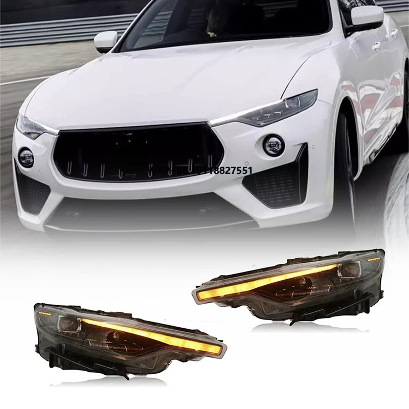 For Levante 2016-2022 LED DRL Headlamp Assembly Modified 2023 Style Upgrade with 12V Car Headlight Enhanced Head Light