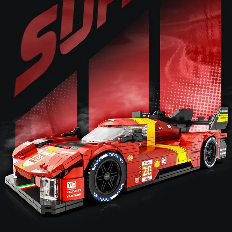 Technik 499p vermelho carro de corrida blocos de construção conjunto esporte seep hypercar montagem tijolo modelo kit brinquedos adulto criança presente aniversário 980 pçs
