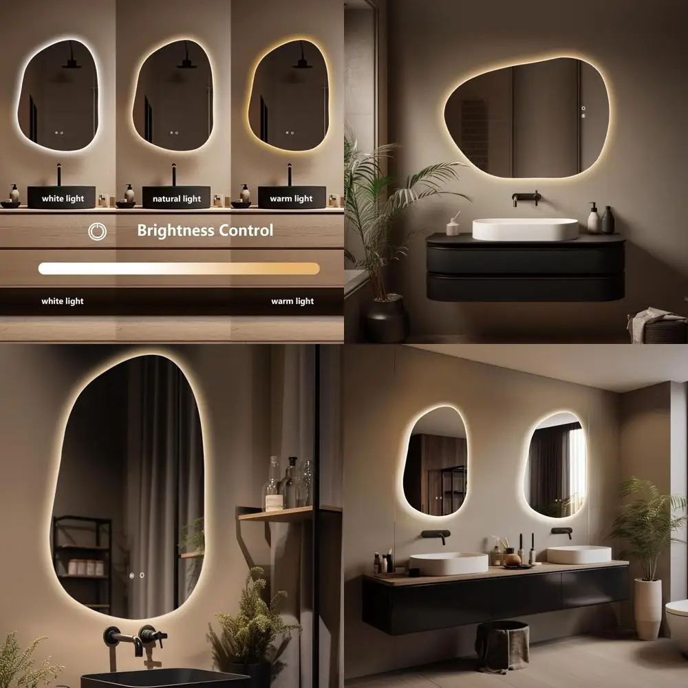 مرآة حمام مضيئة بمصابيح LED مقاس 22 × 30، مضادة للضباب، 3 ألوان وإضاءة قابلة للتعتيم، قابلة للتركيب على الحائط #1