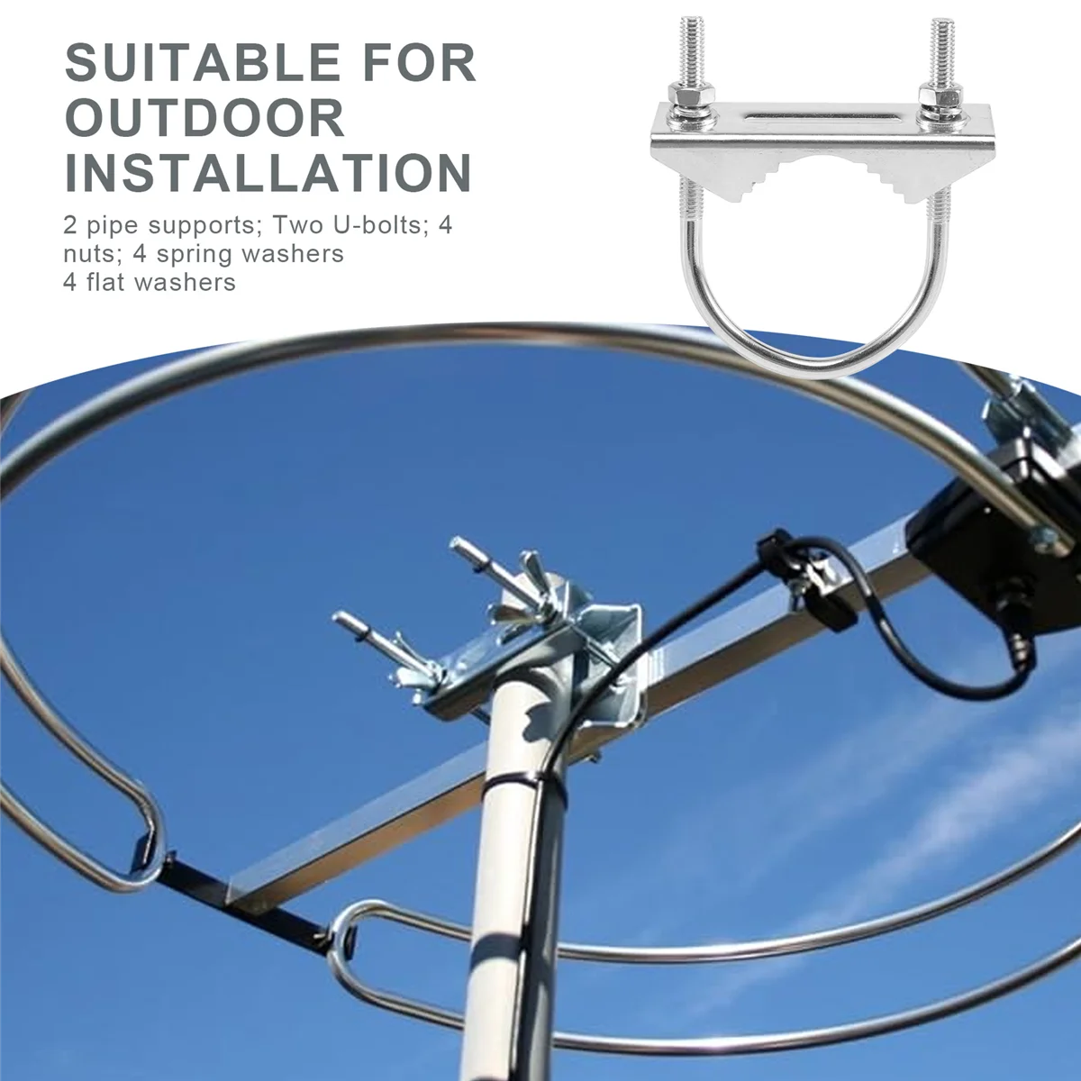 

A03V, 2 шт., зажим для крепления антенны, U-образный болт, монтажное оборудование, зажим для антенной мачты, V-образный кронштейн, аксессуары для наружной домашней антенны