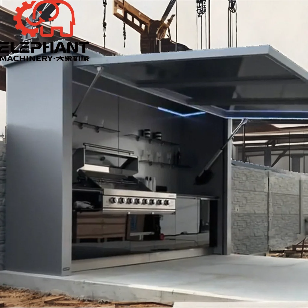 Contemporary Modular Outdoor Prefabricated Electric Kitchen Unit Wind Rainproof Stainless Steel Flame Safety Device Garden