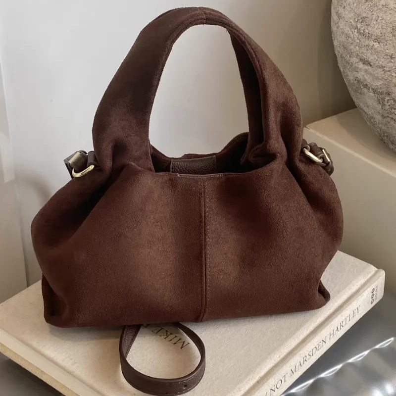 

Fashion Frosted Shoulder Bag French Cloud Designer Soft Cloud Bag Simple Commuter Handbag Luxury High-end Button Crossbody Bag