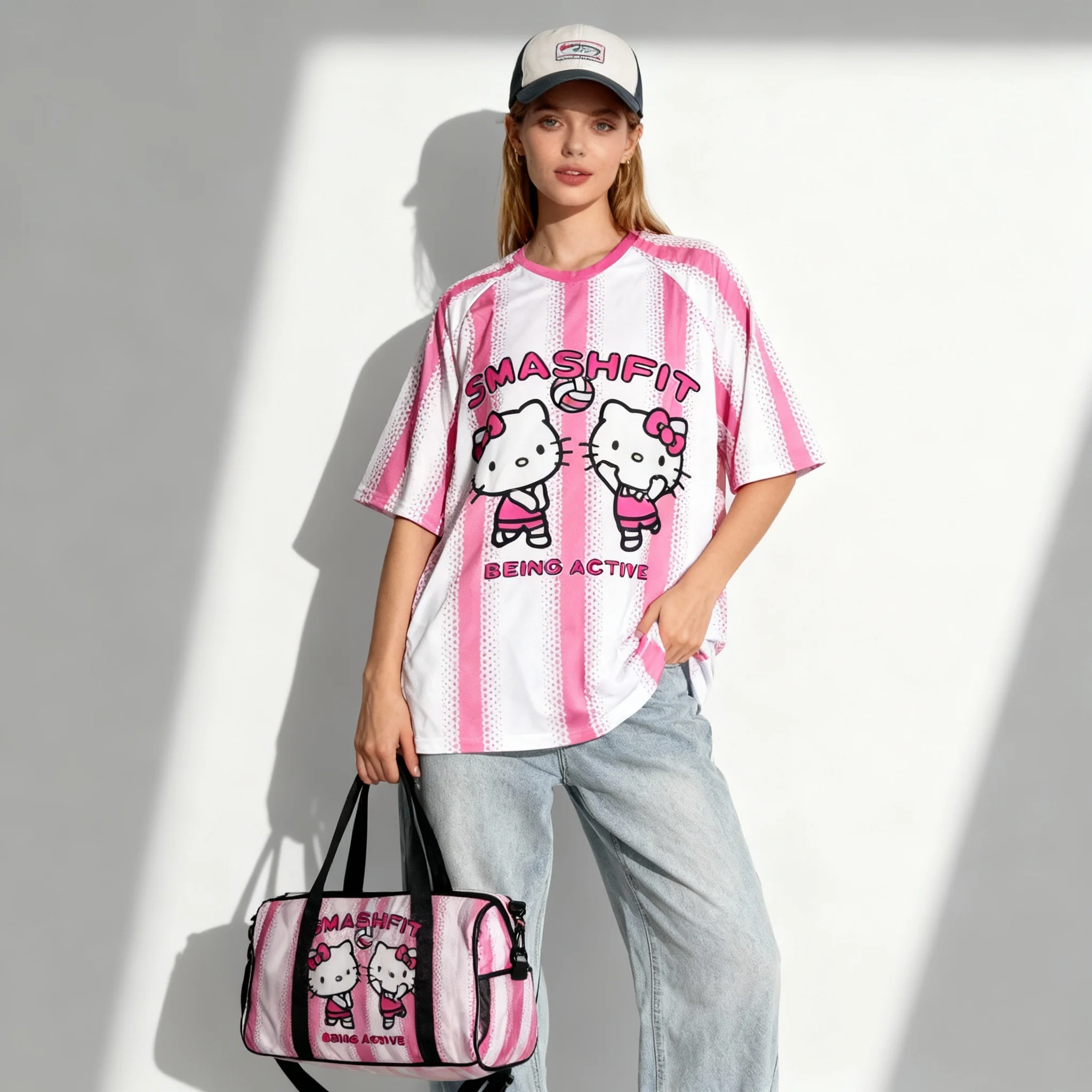 2026 سانريو الأسرة سلسلة تيشرت رياضي حلو ورائع الشارع الأمريكي تيشيرت صيفي المرأة الكبار حجم كبير قمة جديدة #2