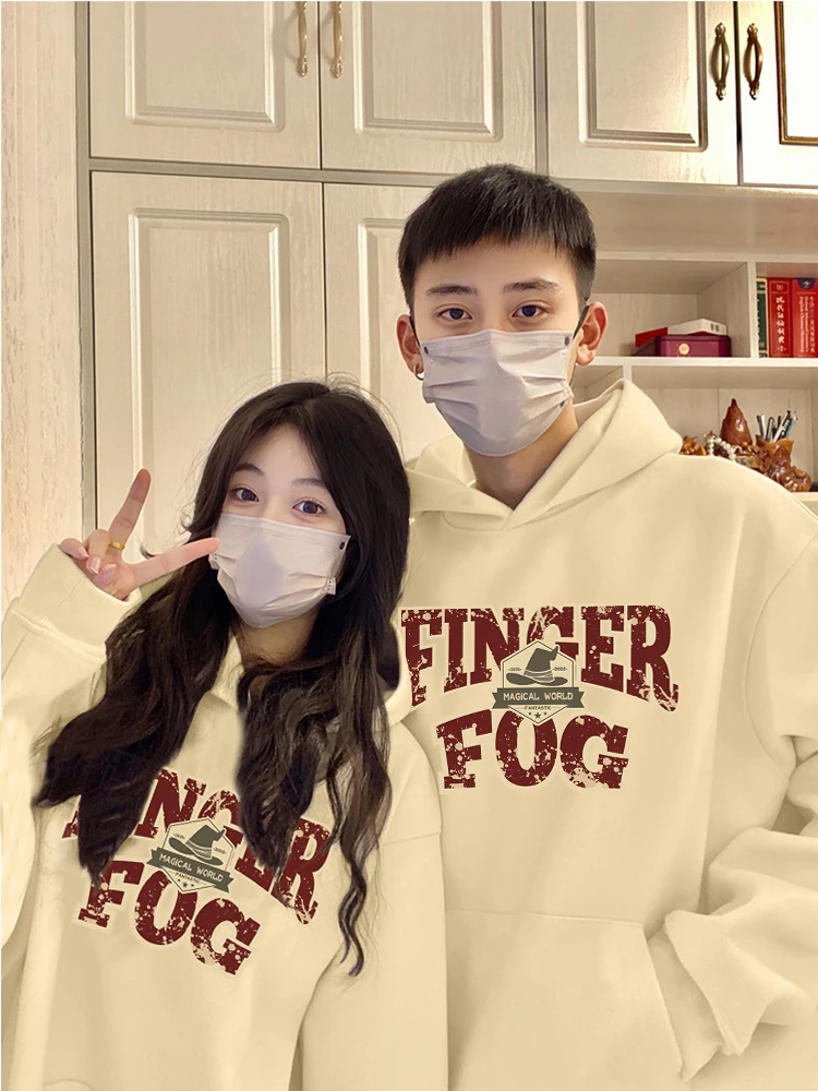 

Letter Pattern Couple Sweatshirts Spring and Autumn 2024 New American Retro Trend Hoodies