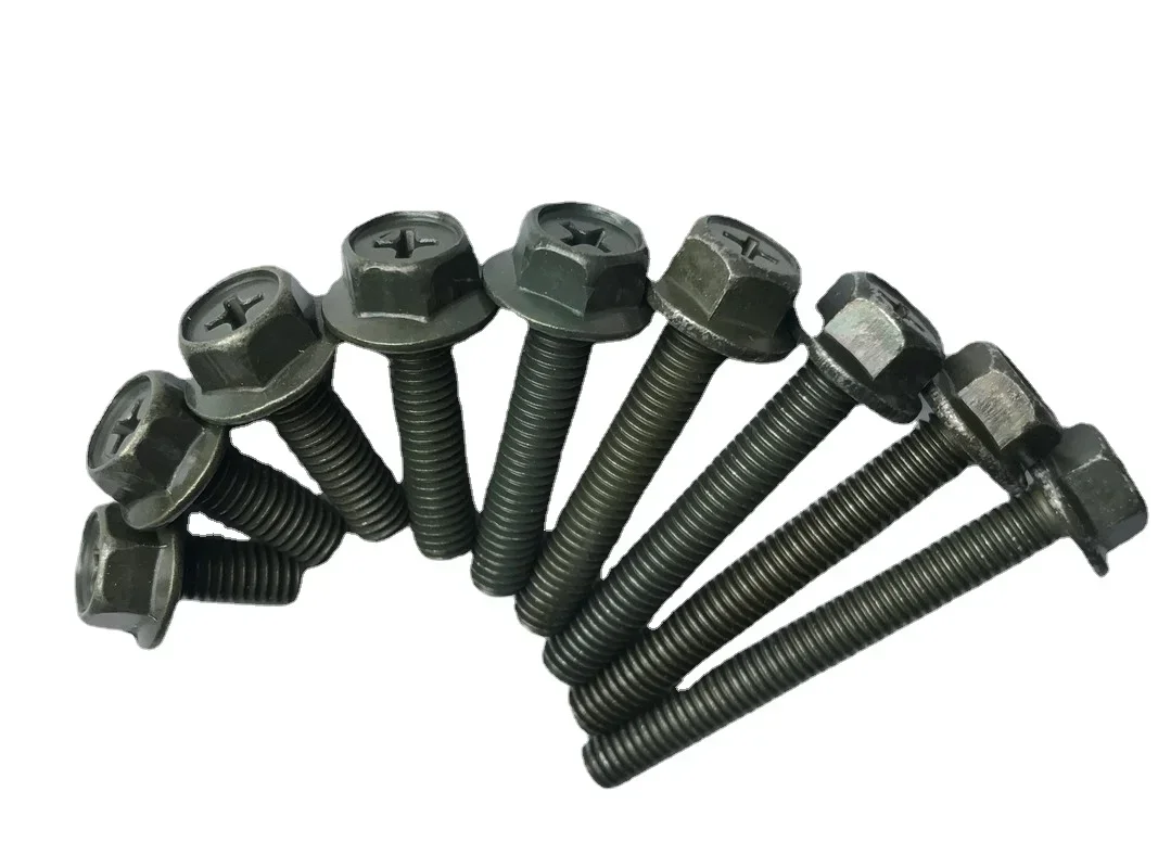 フィリップスフランジネジ,六角形ボルト,オートバイ,スクーター,車,軍用グリーン,防錆鉄,長さ16〜40mm,m6,100個