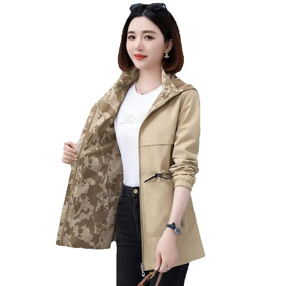 

Women Wearing Spring And Autumn Aoats On Both Sides 2024 New Long Trench Coat Women Middle-aged Mother Casual Spring Clothes.