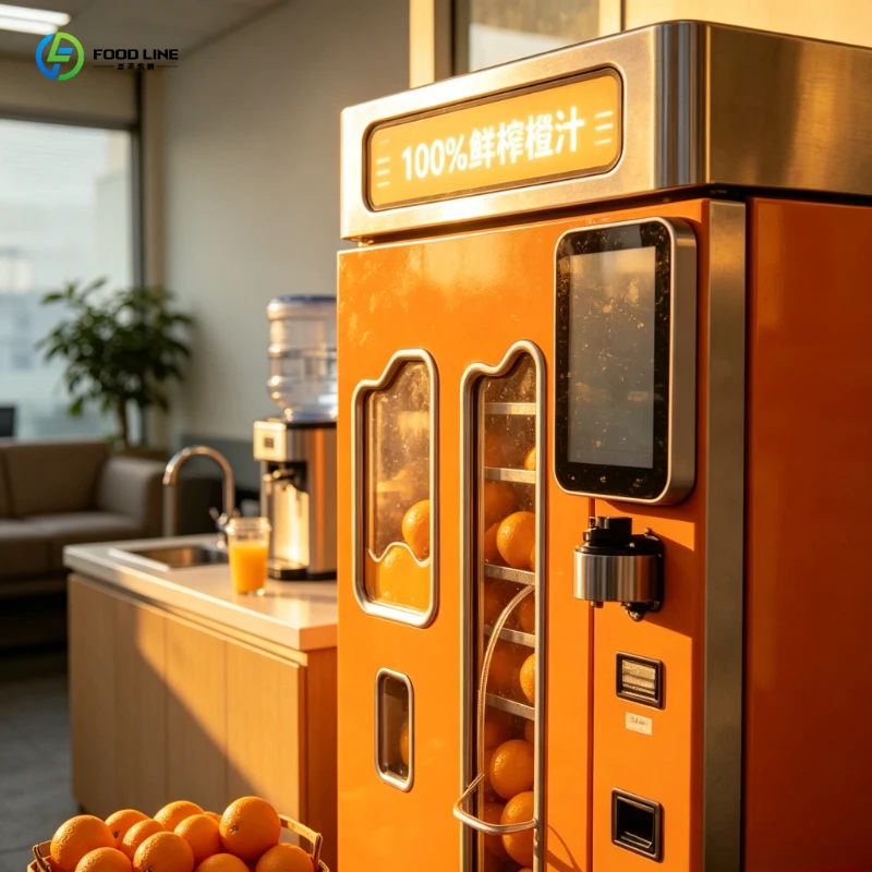 Fresh Orange Juice Vending Machine, Multilingual Touch Juicer with Tourist-Friendly UI, Ideal for Cruise Terminal
