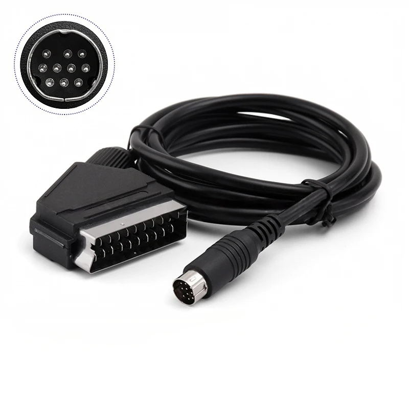 1.8m Scart Cable for Sega Saturn Controller Audio Video Cord for Sega Saturn RCA AV Stereo Extension Cable for PAL NTSC Console