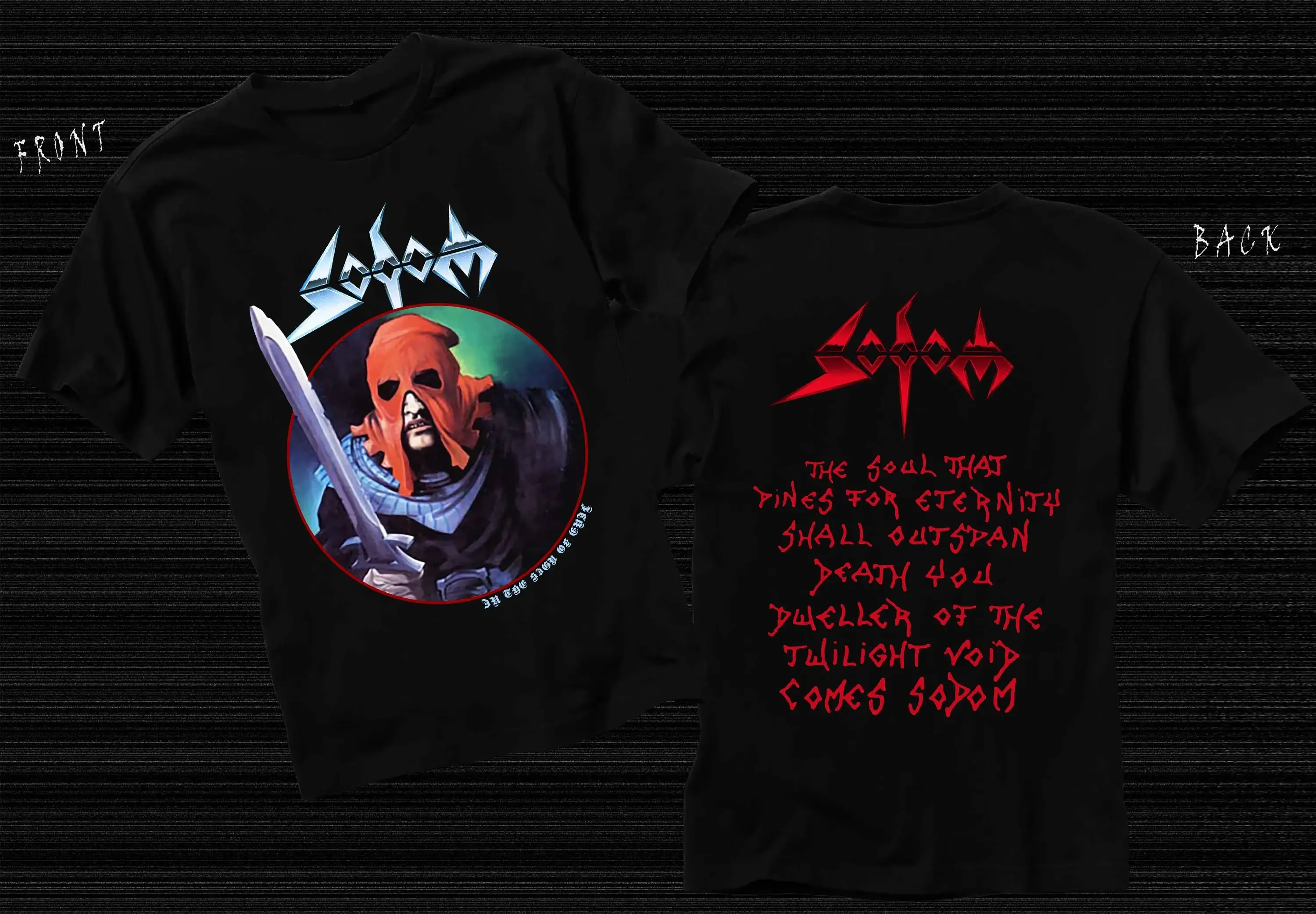 Новая футболка с принтом DtgDtf -Sodom - In The Sign Of Evil Obsessed By Cruelty - Размер - S, M, L, Xl,2-3-4-5-6-7Xl