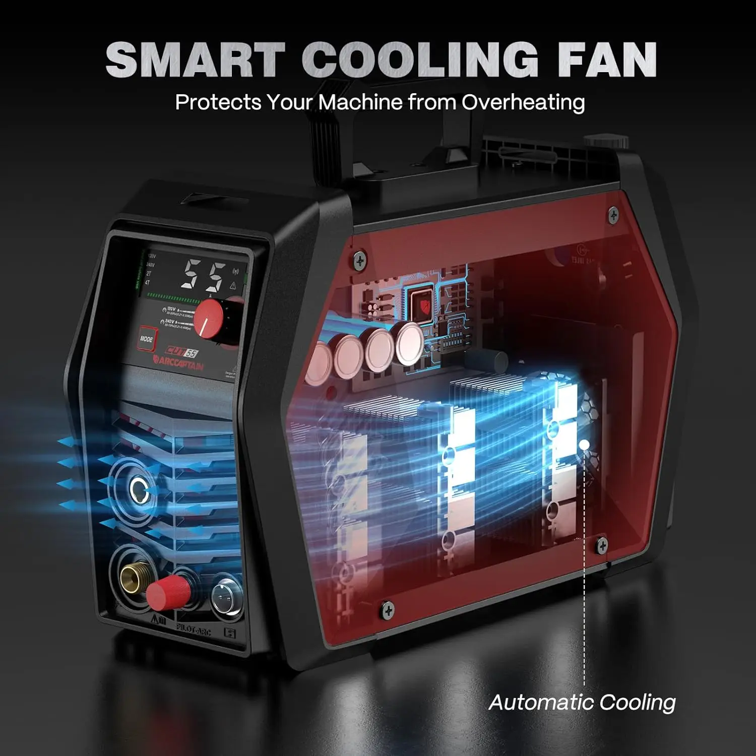 ARCCAPTAIN CUT55PRO  APP Control 55Amp Non-Touch Pilot Arc 120V/240V Portable Plasma Cutter Machine