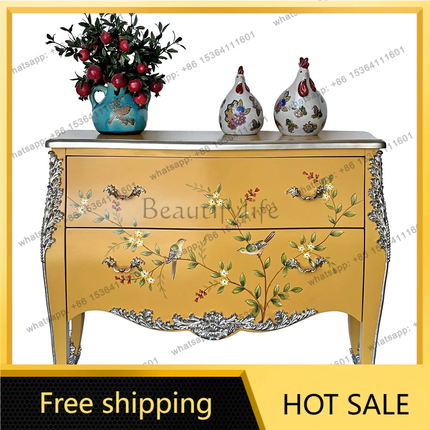 XX. American hand-painted living room foyer cabinet, European-style bedroom small storage cabinet