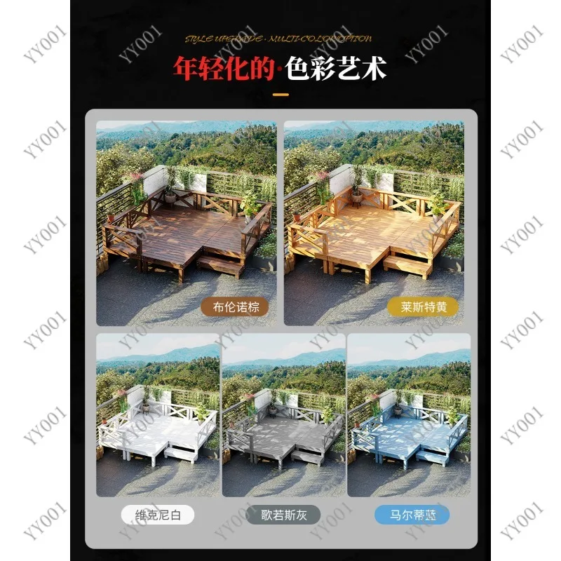 Outdoor Anti-Corrosion Wood Flooring Elevated Platform Decking for Patio Yard Balcony Camping