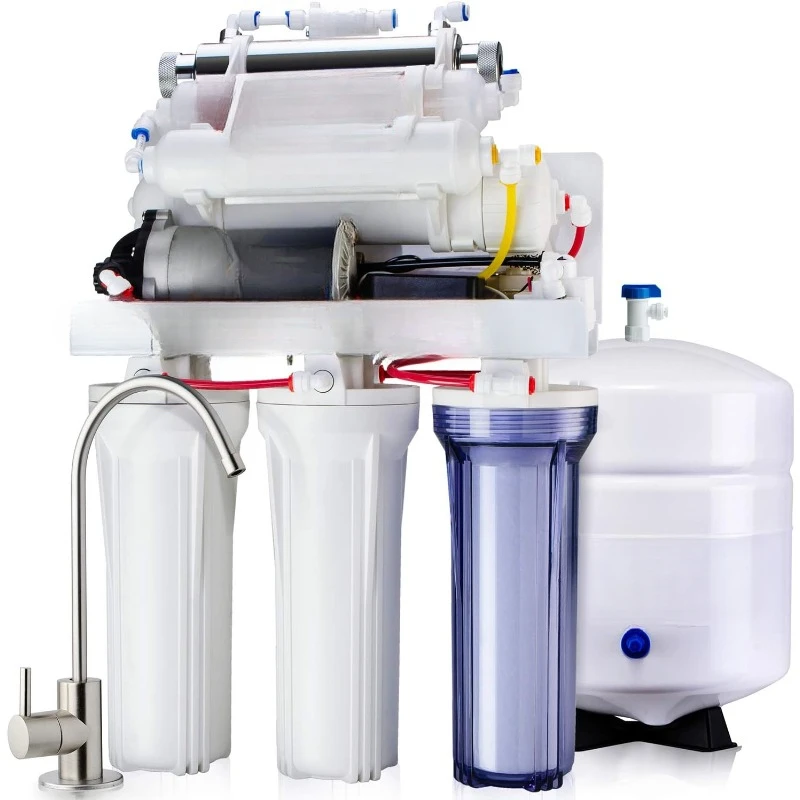 Under Sink 7-Stage Reverse Osmosis RO Drinking Filtration System and Water Filter for Sink with Alkaline Remineralization