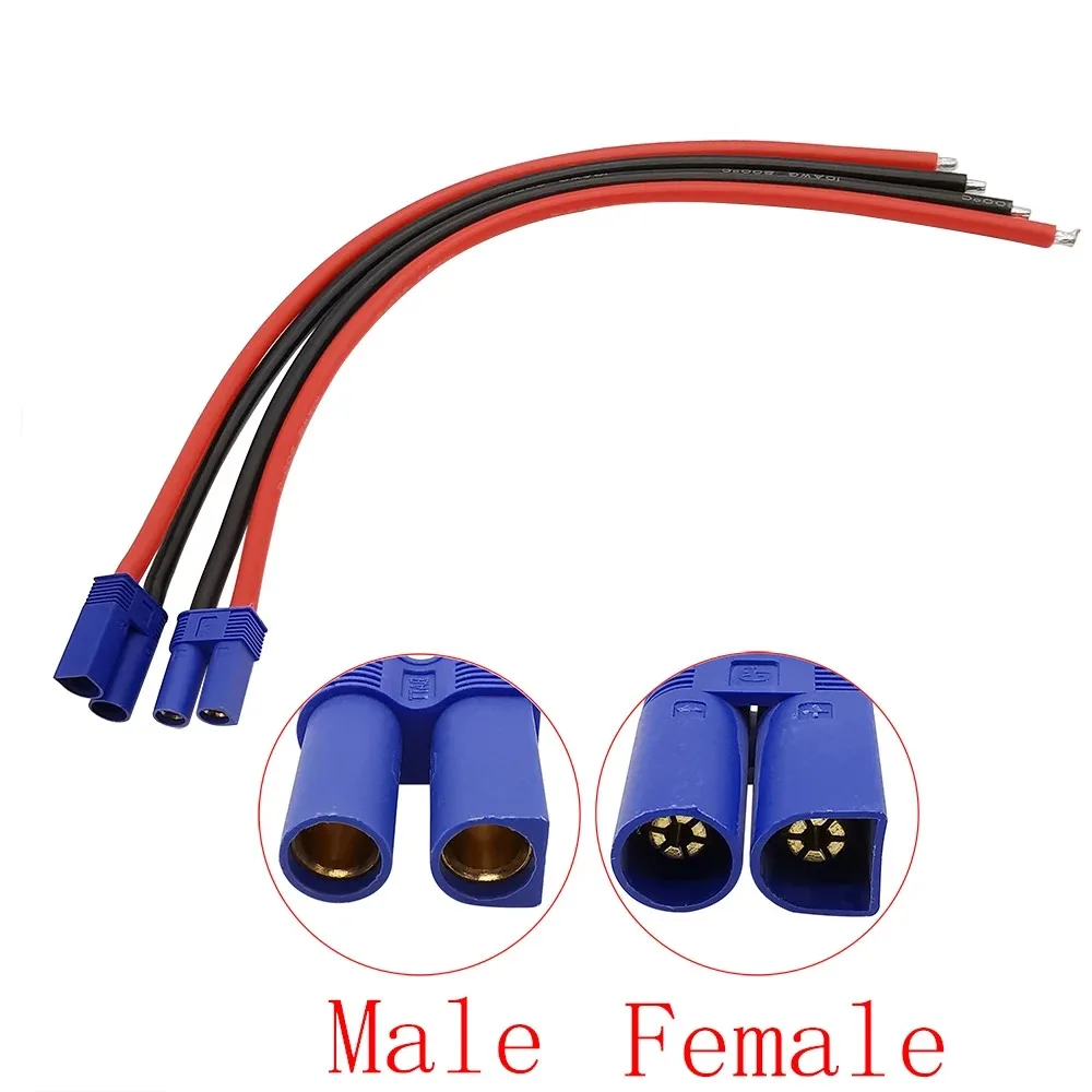 EC5 Male Female Banana Head Connector Plug Pigtail Cable, 15cm 30cm 50cm 10AWG Silicone Wire for RC Lipo Battery FPV Car Boat