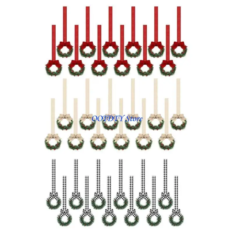 367A Small Christmas Wreaths Hanging Decoration for Kitchen Cupboard Porch Door Wall