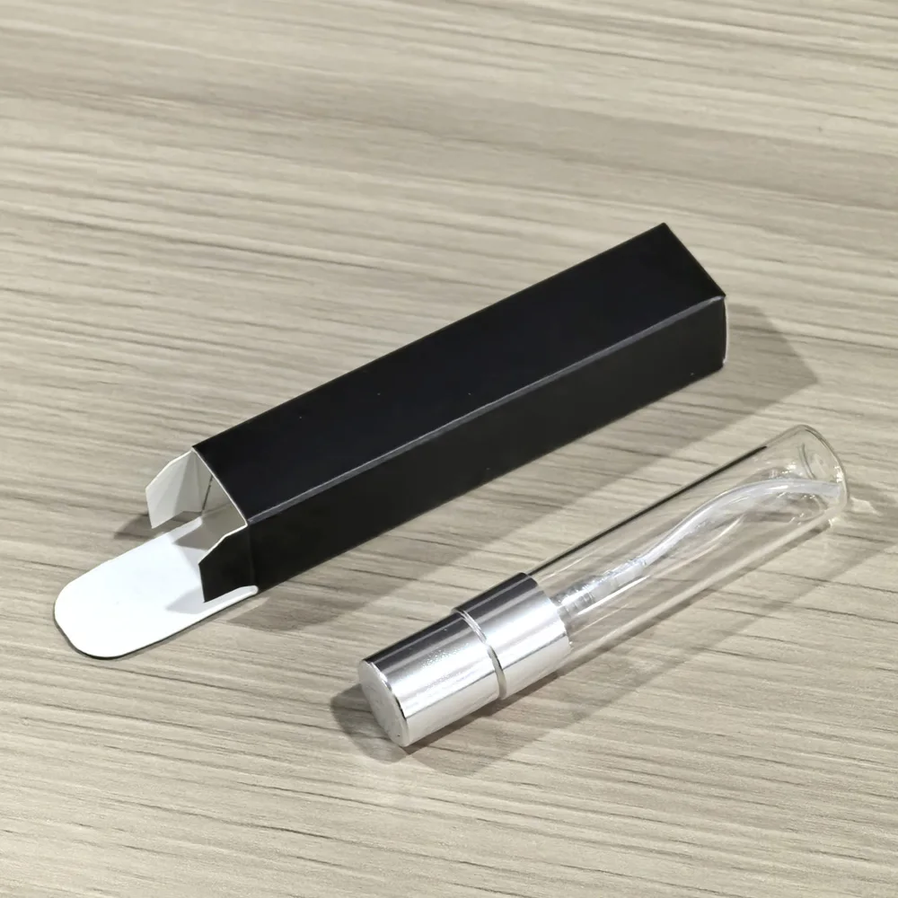 50 قطعة/الوحدة زجاجة عطر فارغة مع صندوق زجاجات رذاذ واضحة رذاذ عطر مع حزمة ورقة مربعة قابلة للتعبئة زجاجة عطر صغيرة